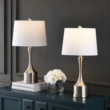Cooper 26" Classic French Country Iron LED Table Lamp with USB Charging Port - JONATHAN Y
